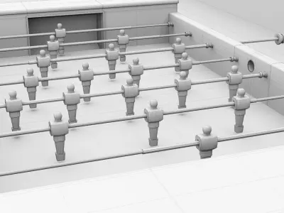 Vintage Foosball Table 3D model