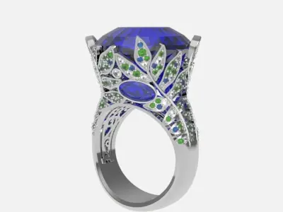 vintage  imperial ring side leaf  3D print model