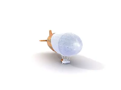 Golden Vintage Airship model pack Low-poly 3D model