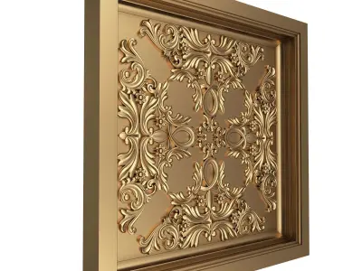 Carved Ceiling Tile 08 Low-poly 3D model