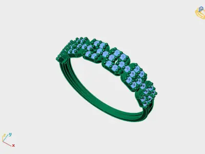 Women Ring Diamond Stone STL 3DM Lightweight Printable 3D print model 62