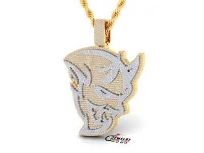 Custom SRT Dodge Hellcat Diamond Pendant - SRT Demon Face  3D print model