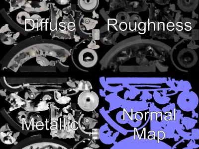 Industrial Valve Component model pack Low-poly 3D model