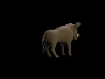 wild boar with big fangs 3D model