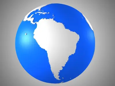 Solid Color Blue Grey Globe 3D model