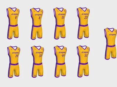 Basketball Fantasy Team Dragons Uniform - Character Design Low-poly 3D model
