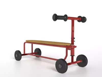 Vintage 4-Wheel Balance Bike 3D model