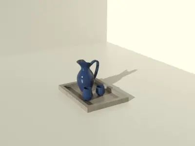 Vase and cups 3D model