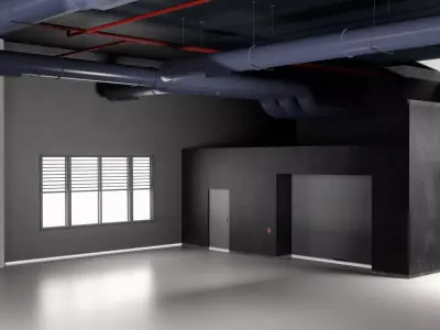 GARAGE car studio interior Warehouse 3D model 3D model