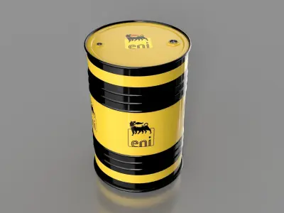 Realistic ENI Oil Barrel 3D Model Low-poly 3D model