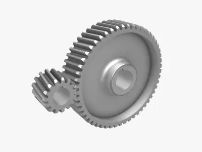 helical gear Low-poly 3D model