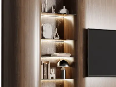 TV Wall set 27 3D model