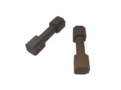 Voxel Style DumbBell v1 001 Low-poly 3D model