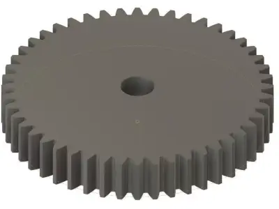 Spur Gear 48 teeth 10mm Wide 60mm Pitch Dia 20deg Press Angle 3D print model