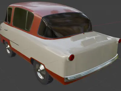 NAMI-050 Belka - Soviet experimental car Low-poly 3D model