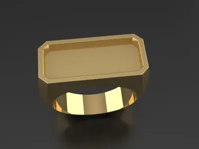 Square Shaped Ring Size 9 Gold Silver Platinum Luxury Jewelry 3D print model