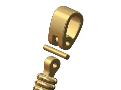 Electric plug shaped pendant and charm with bail 3D print model