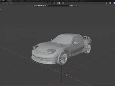mazda rx 7 Low-poly 3D model