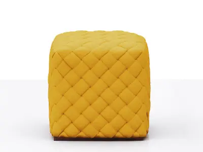 Footstool quilted pouf 3D model