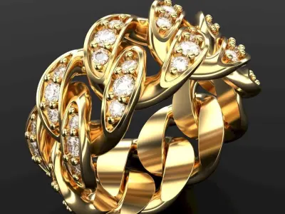 CUBAN RING SIZE 6 USA 3D print model