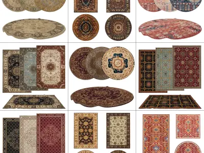 9 in 1 Rug Collection No 3 Low-poly 3D model