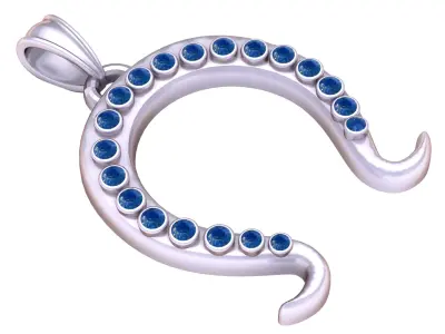 HORSE SHOE PENDANT 3D PRINTABLE MODEL  3D print model