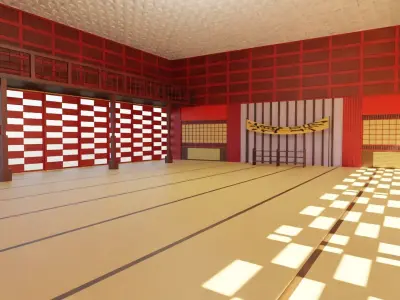 Dojo Fighting Hall Low-poly 3D model