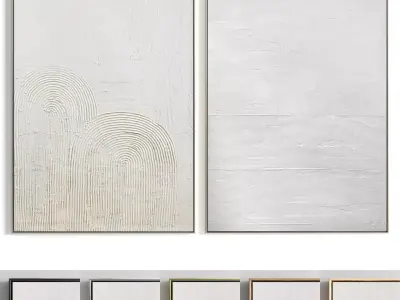 Plaster Two Photo Frame 288 Low-poly 3D model