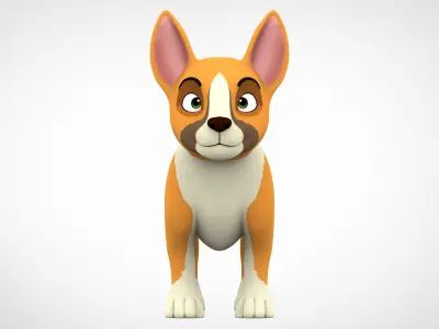 Bull Terrier  Low-poly 3D model