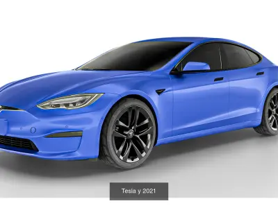 Tesla 3 cars 3D Model Pack