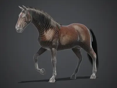 Horse animated 3D model