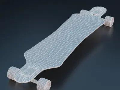  Longboard Skate Mesh Low-poly 3D model
