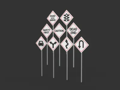 Traffic signs 3D model