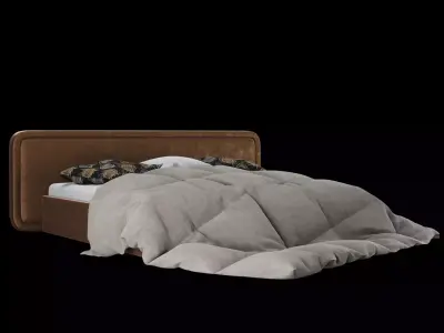  Bed with pillows and blanket 4 models of bed set 7 3D Model Collection