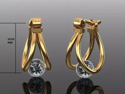 Women Diamond Earrings 3D print model 26