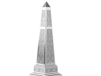 Elegant Silver Obelisk model pack Low-poly 3D model