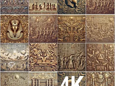 50 Egypt Civilization Textures or Wallpaper 4K - Ai Created Texture