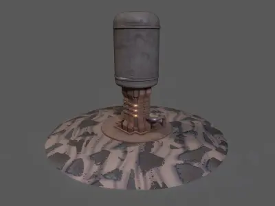Rusty Sci-Fi Post-Apocalypse Pump Low-poly 3D model