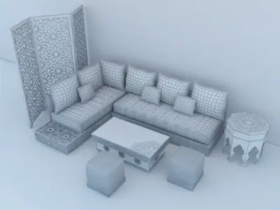 Traditional Moroccan Lounge Complet 3D model