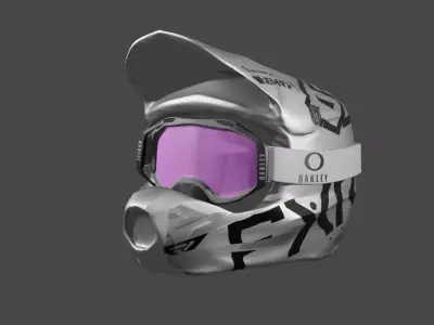 Motocross helmet and goggle Free low-poly 3D model