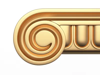Antique Ionic capital Low-poly 3D model