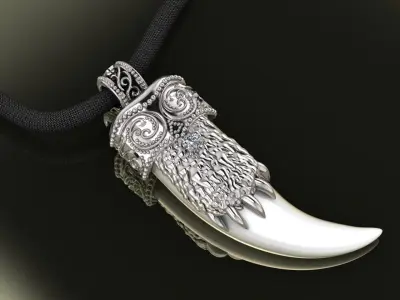 Bear tooth pendant  3D print model