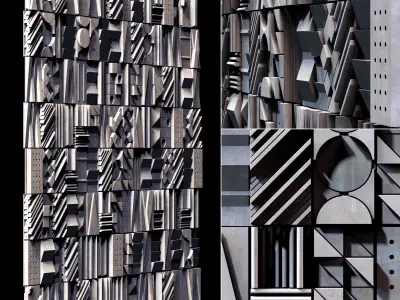 Stone wallcovering decor n3 3D model