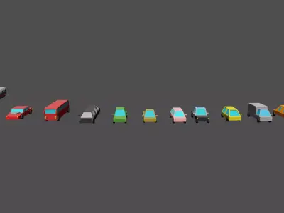 car pack Low-poly 3D model