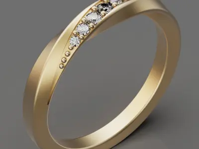 Lux ring silver gold jewelry printable 3D model 3D print model