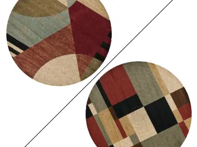 Round Rug Set 273 3D model