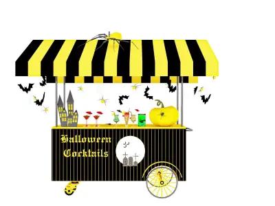 Halloween Juice Cart Low-poly 3D model