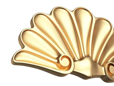 Shell Carved Decoration 02 Low-poly 3D model