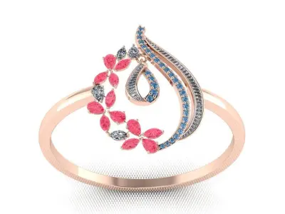 Stylish floral ring 3D print model