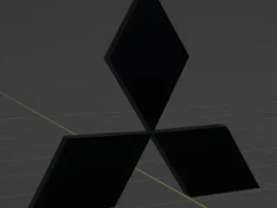 Mitsubishi 3D Logo Low-poly 3D model